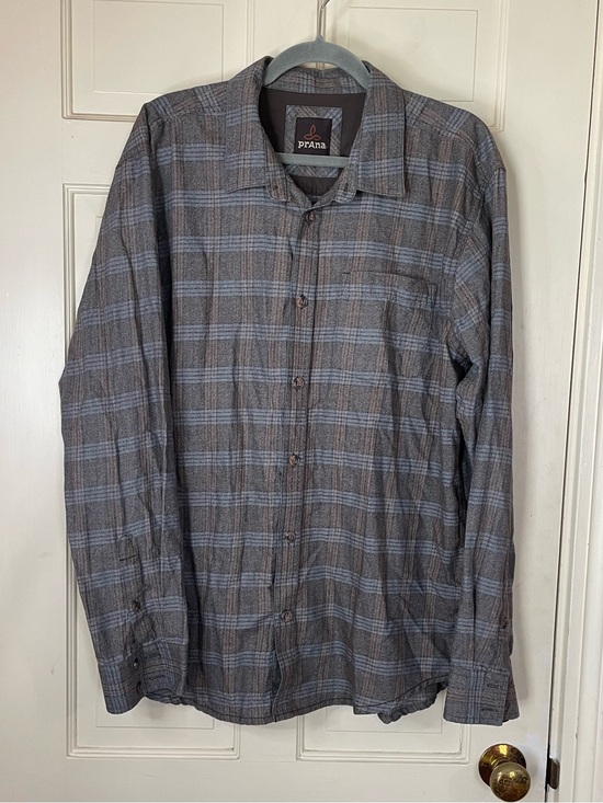 Prana Other - Prana Mens Button Up Long Sleeve Size  XL Brown Plaid Flannel Shirt M2ALAB316